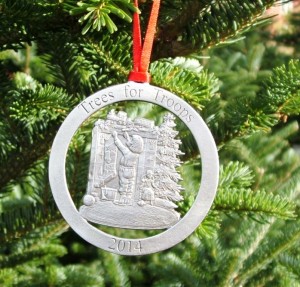 One side of the 2014 Trees for Troops ornament