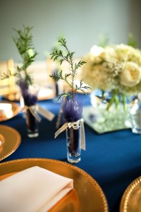 White cedars on wedding table